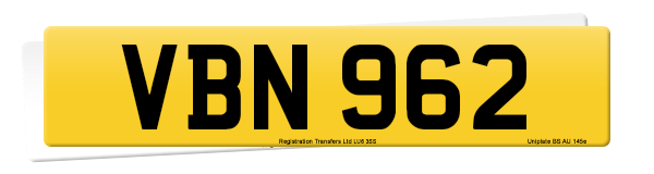 Registration number VBN 962